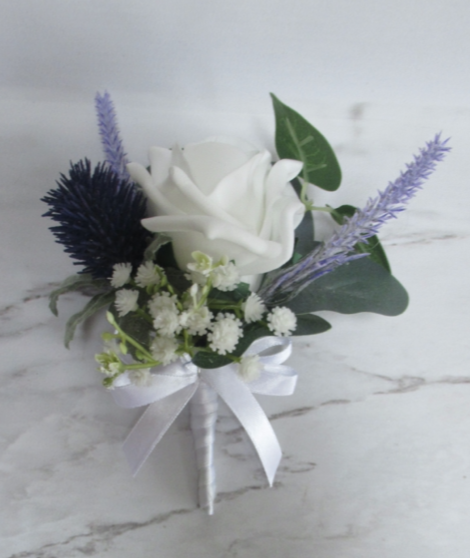 Thistle & Rose Buttonhole , Scottish inspired buttonhole